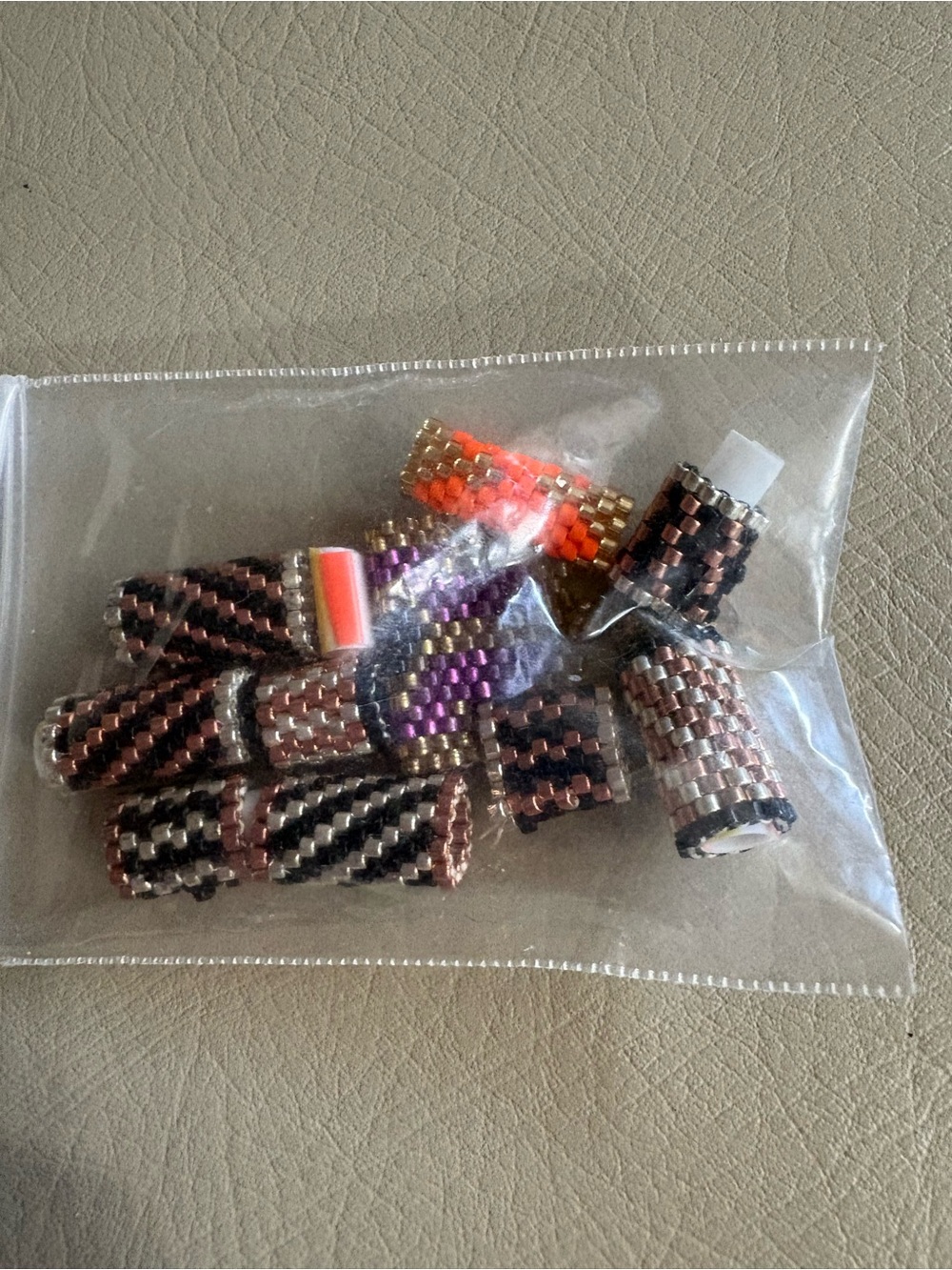 Handmade Seed Bead Woven Jewelry Components Lot - Tube beads